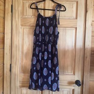 Papermoon Navy Printed Dress Size Large